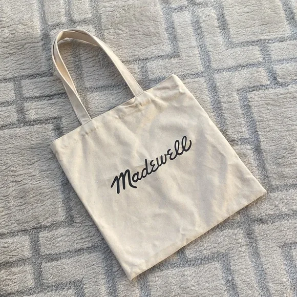 2 MadeWell Bien Fait black & white canvas tote bags - Picture 5 of 9